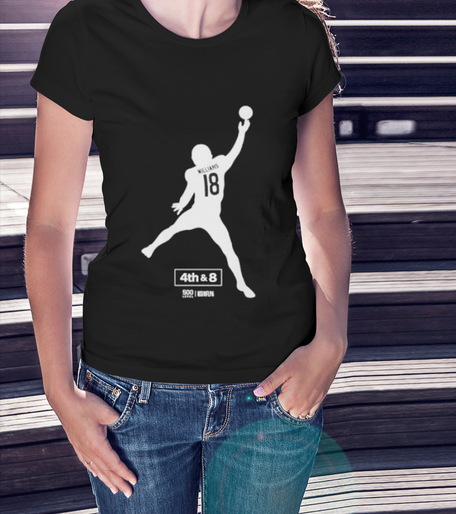 Caleb Williams 18 Chicago 4th & 8 Football T-Shirt