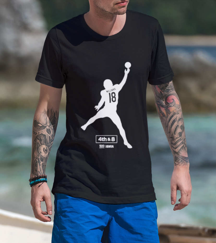 Caleb Williams 18 Chicago 4th & 8 Football T-Shirt