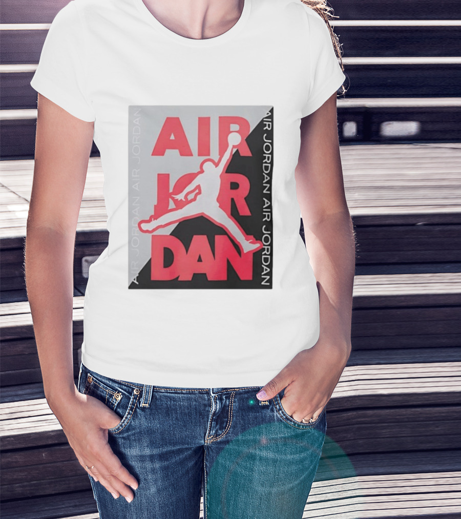 Air Jordan Repeat Jump Silhouette Red And Black T-Shirt