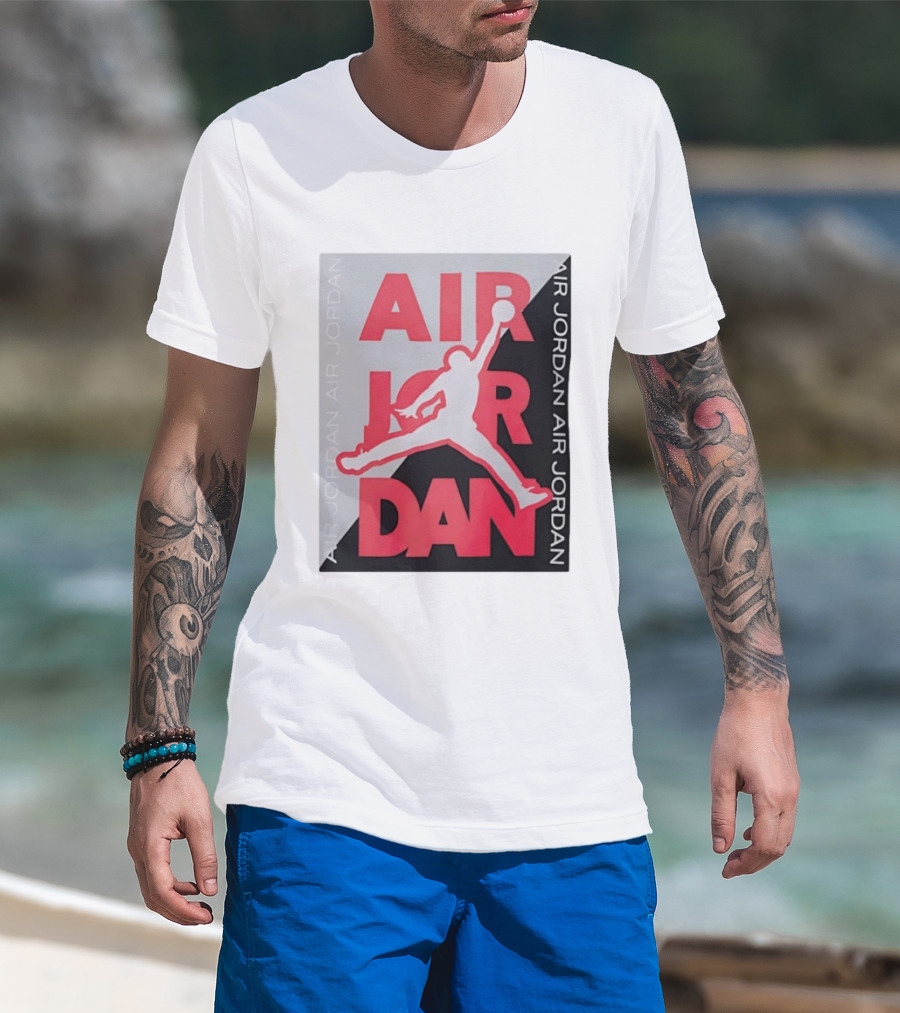 Air Jordan Repeat Jump Silhouette Red And Black T-Shirt