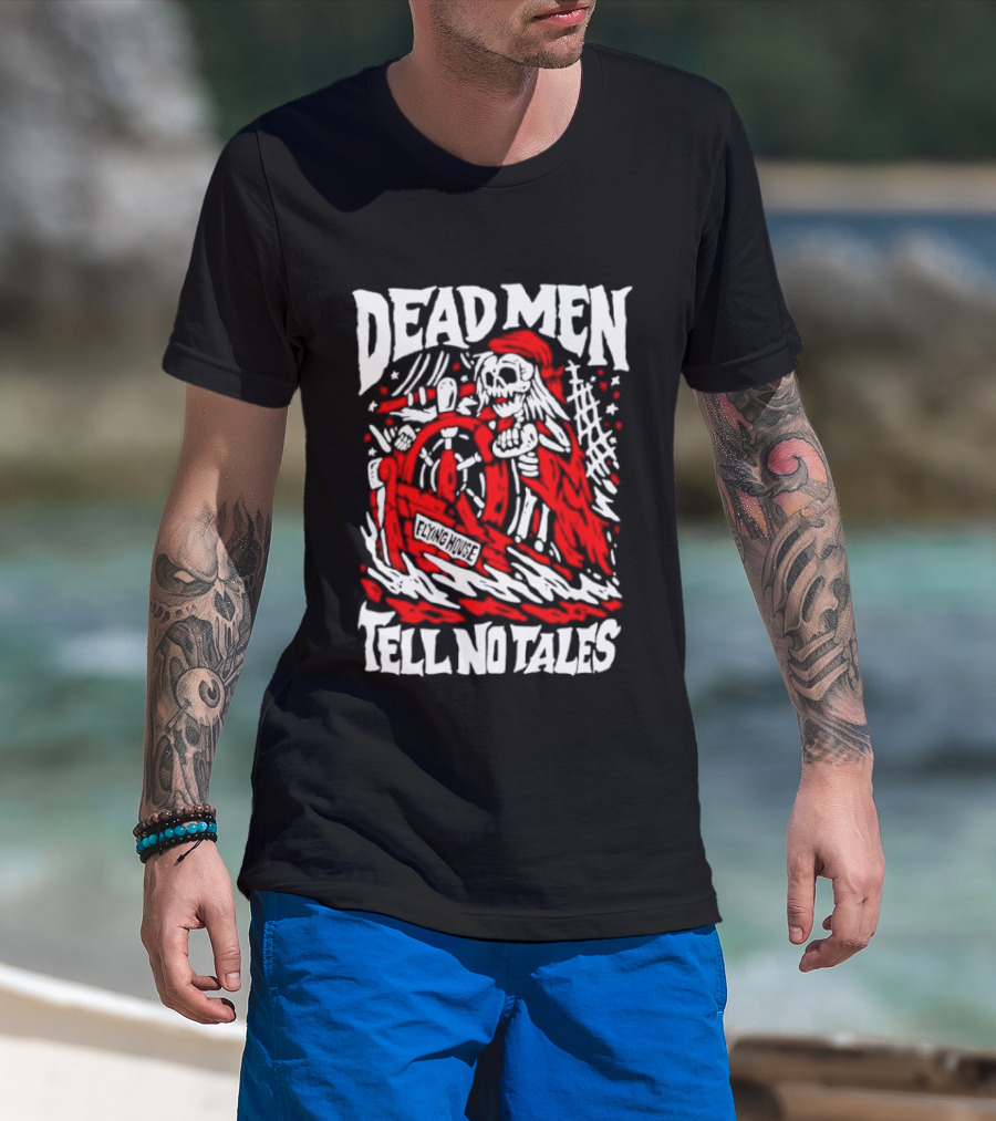 Dead Men Tell No Tales Skeleton Pirate Wheel T-Shirt