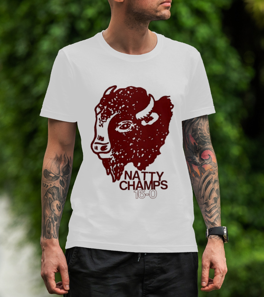 Indiana Hoosiers Natty Champs 16 0 Bison Head Celebration T-Shirt