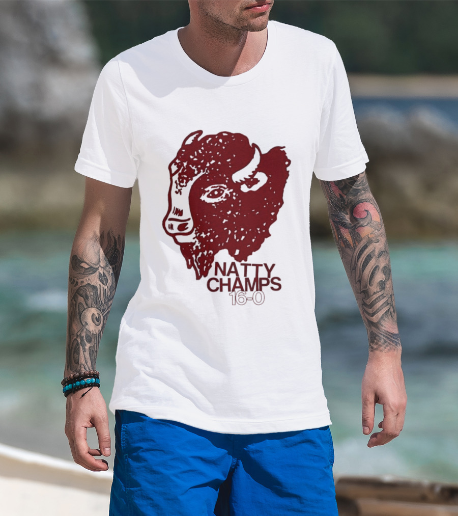 Indiana Hoosiers Natty Champs 16 0 Bison Head Celebration T-Shirt