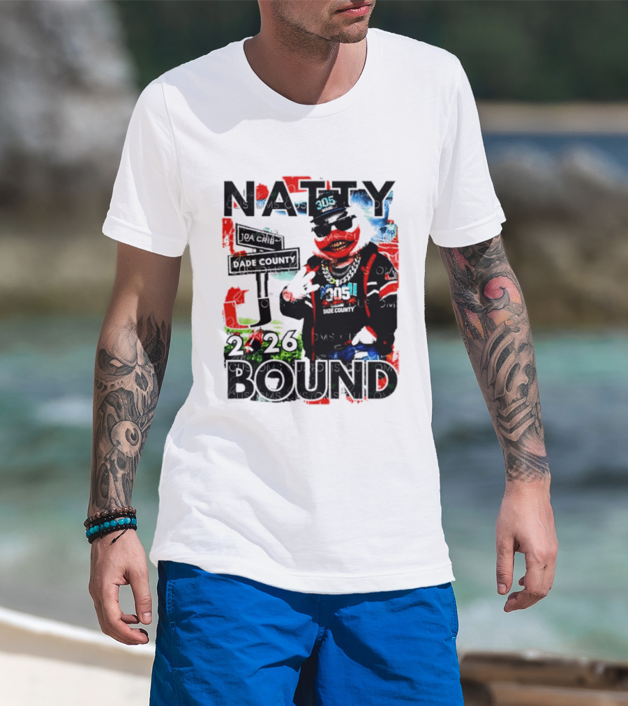 Natty Bound 2026 Miami Hurricanes Sebastian The Ibis Dade County Da Crib 305 T-Shirt