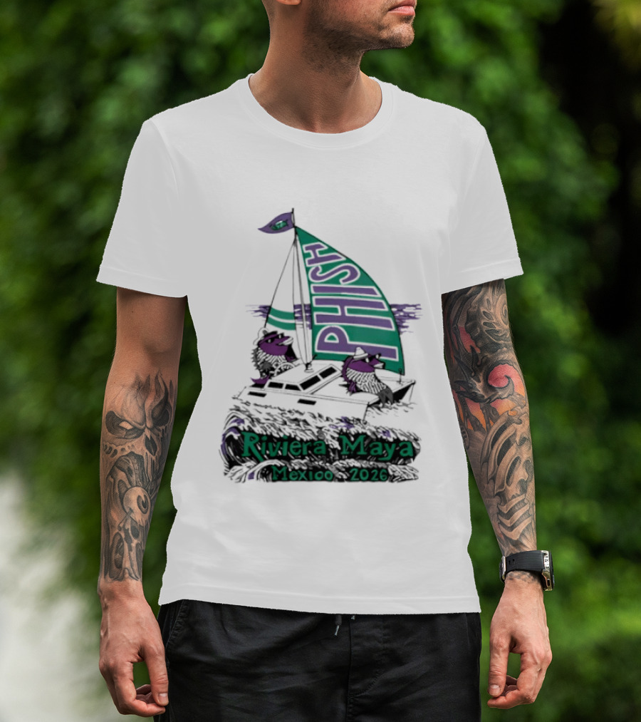 Phish Riviera Maya Mexico 2026 Sailboat Dolphins T-Shirt