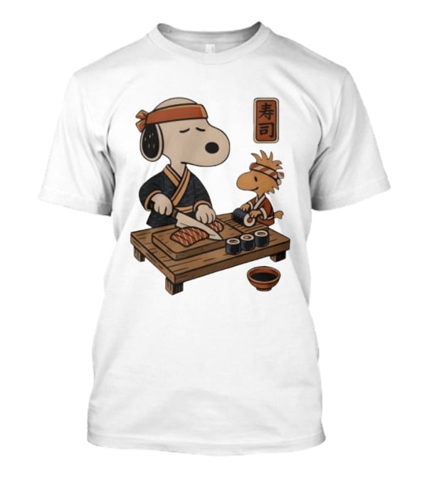Snoopy Woodstock Sushi Chef Japan Food Sushi T-Shirt