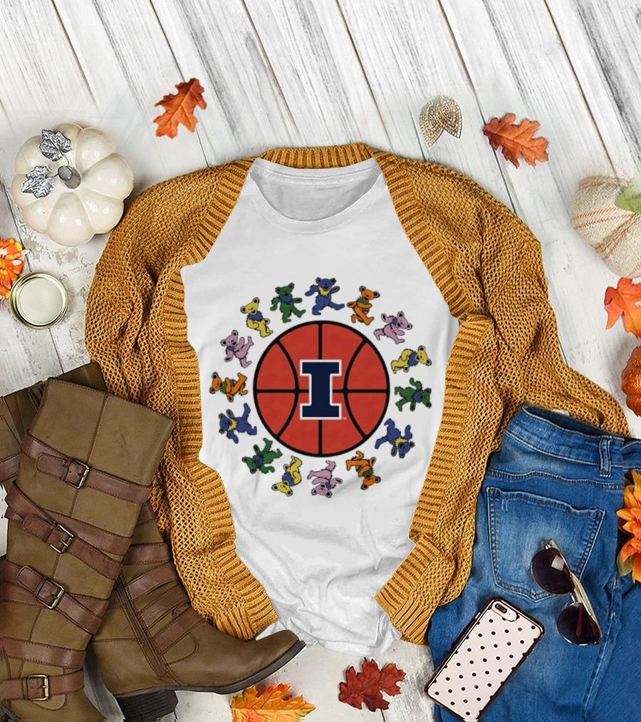 University of Illinois Grateful Dead Bears Basketball T-Shirt