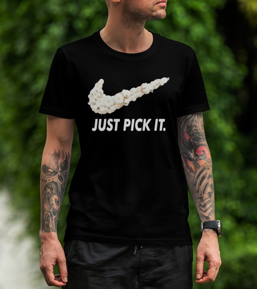 JUST PICK IT Cotton Swoosh T-Shirt