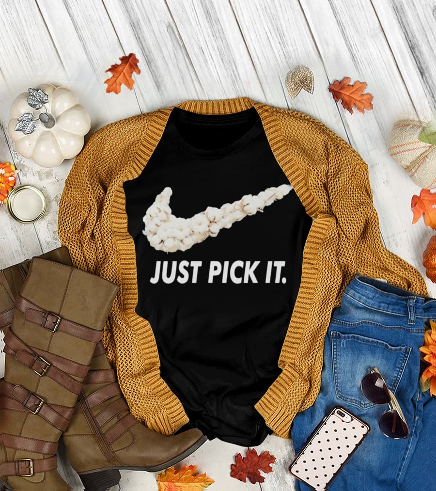 JUST PICK IT Cotton Swoosh T-Shirt