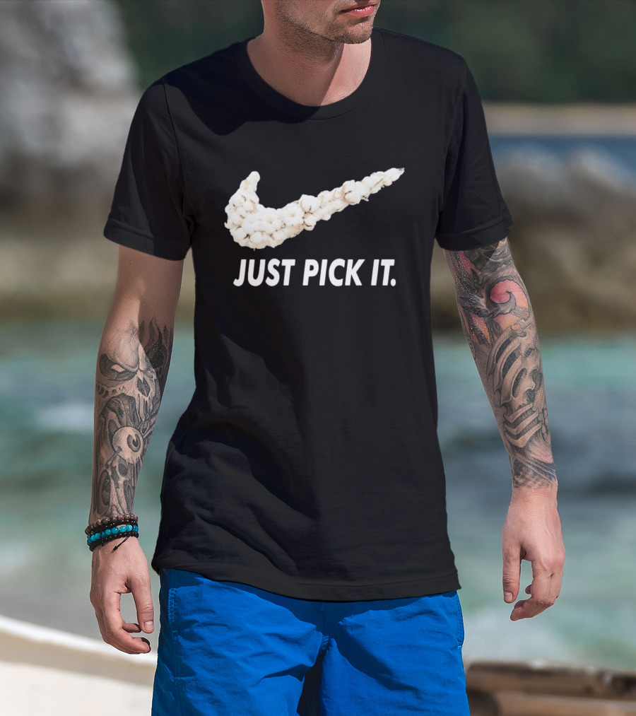 JUST PICK IT Cotton Swoosh T-Shirt