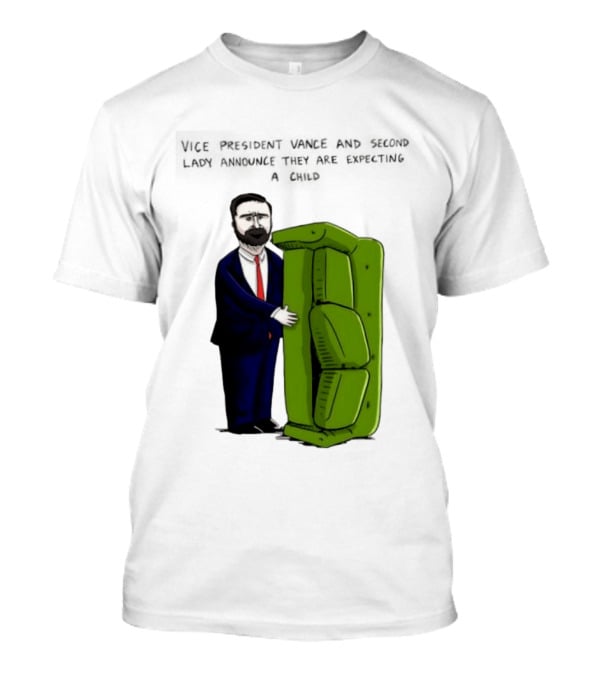 Vice President Vance And Second Lady Expecting Child Iconic Couch Scene T-Shirt