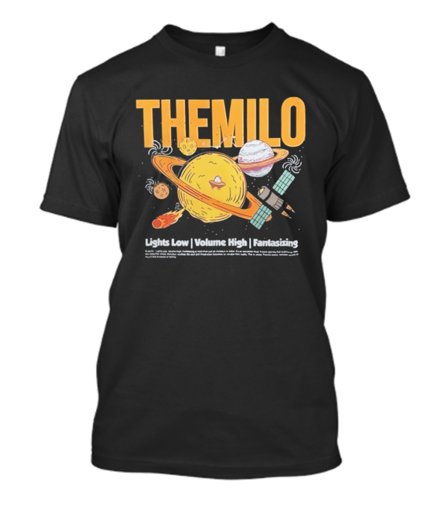 The Milo Space Planets Lights Low Volume High Fantasizing T-Shirt