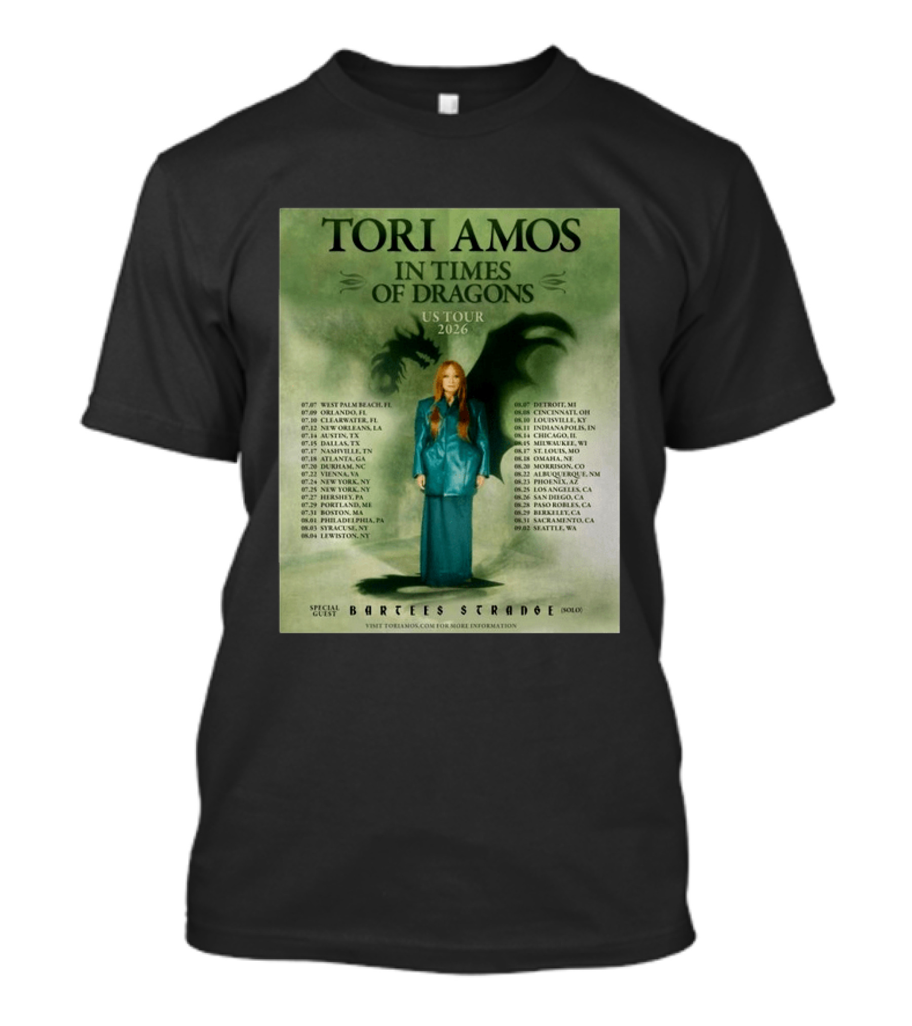 Tori Amos In Times Of Dragons US Tour 2026 Greek Theatre Los Angeles T-Shirt