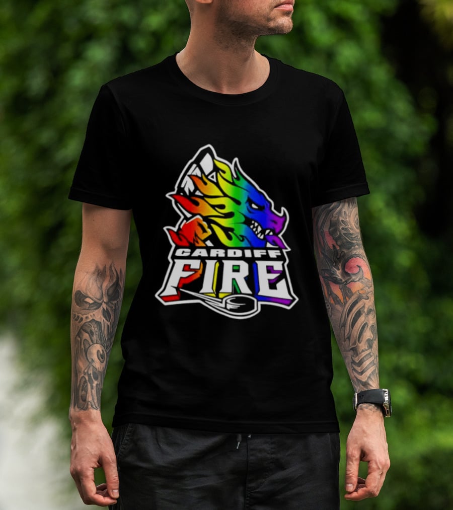 Cardiff Fire Pride Rainbow Hockey T-Shirt