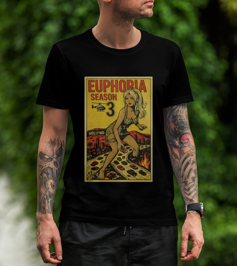 Euphoria Season 3 Hollywood Giant Woman Retro Comic T-Shirt