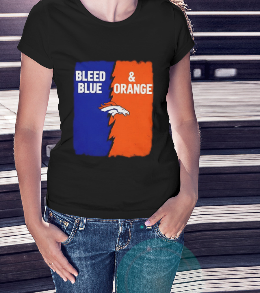 Bleed Blue And Orange Denver Broncos T-Shirt