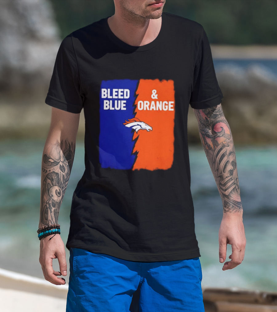 Bleed Blue And Orange Denver Broncos T-Shirt