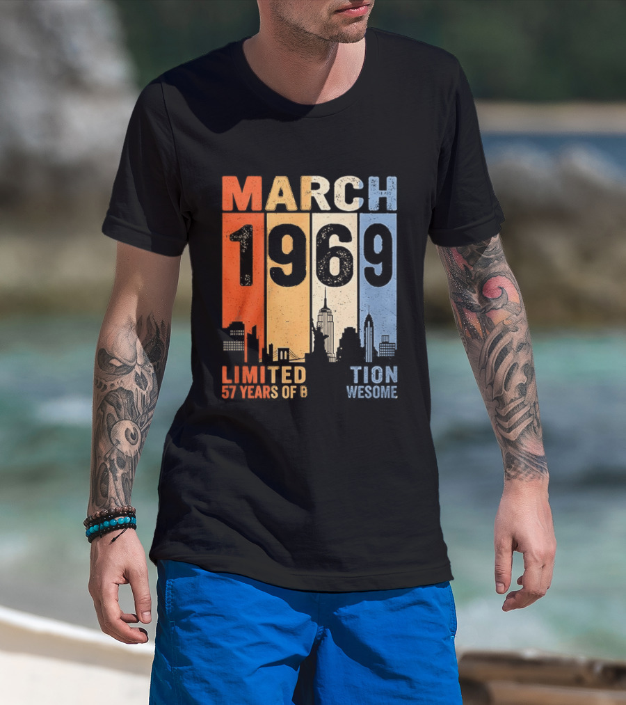 March 1969 Limited Edition 54 Years Of Being Awesome City T-Shirt