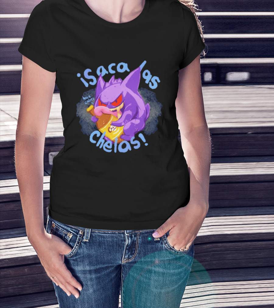 Gengar Pokémon Isaca Las Chelas Beer Mac Calors T-Shirt