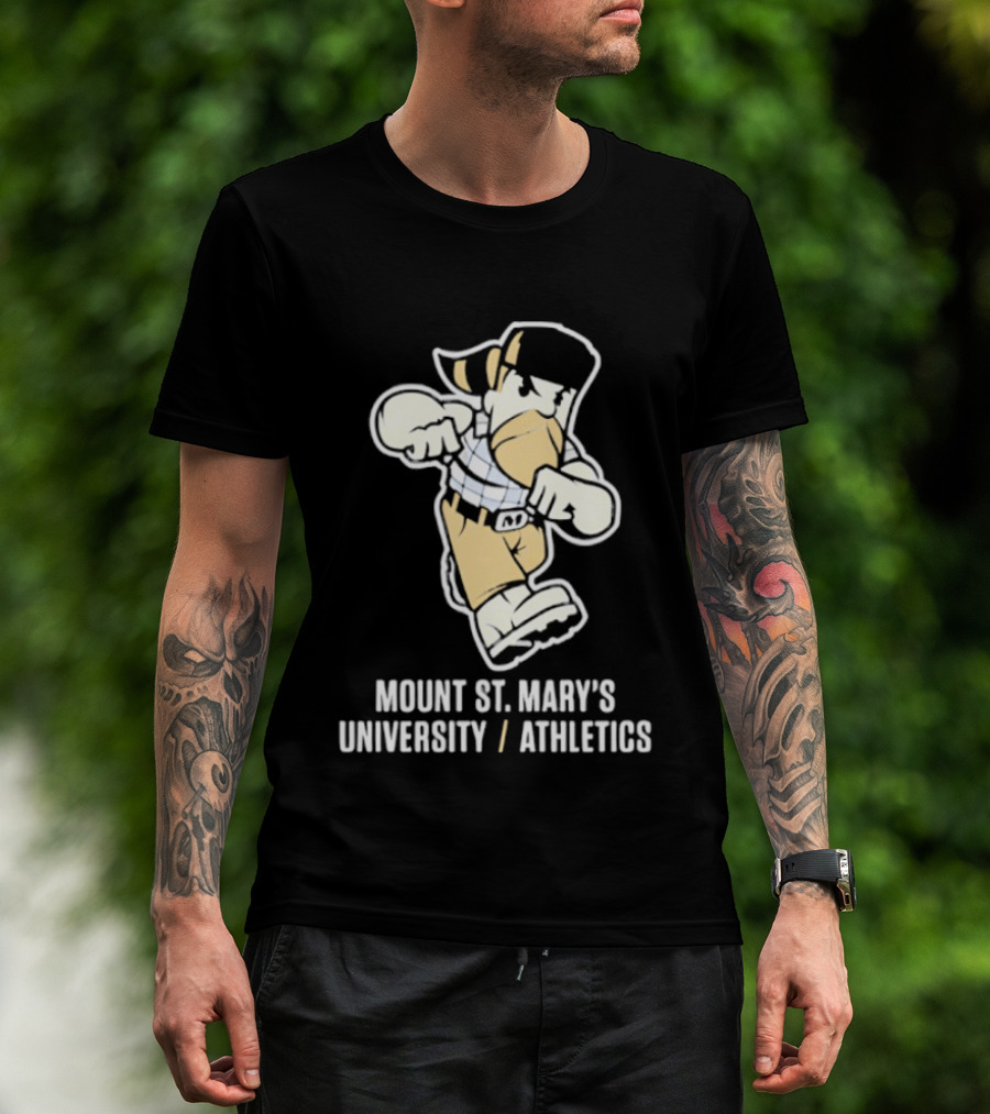 Mount St. Mary's University Athletics Sports Mascot Fight Pose T-Shirt