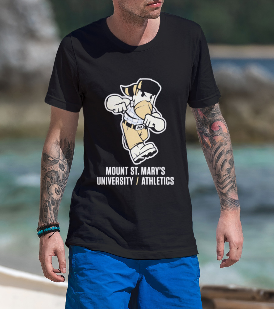 Mount St. Mary's University Athletics Sports Mascot Fight Pose T-Shirt