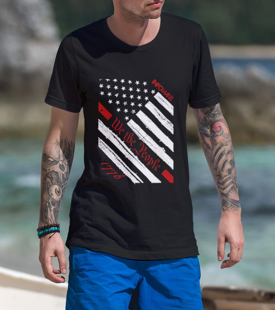 Infowars We The People USA Flag 1776 American Patriot T-Shirt