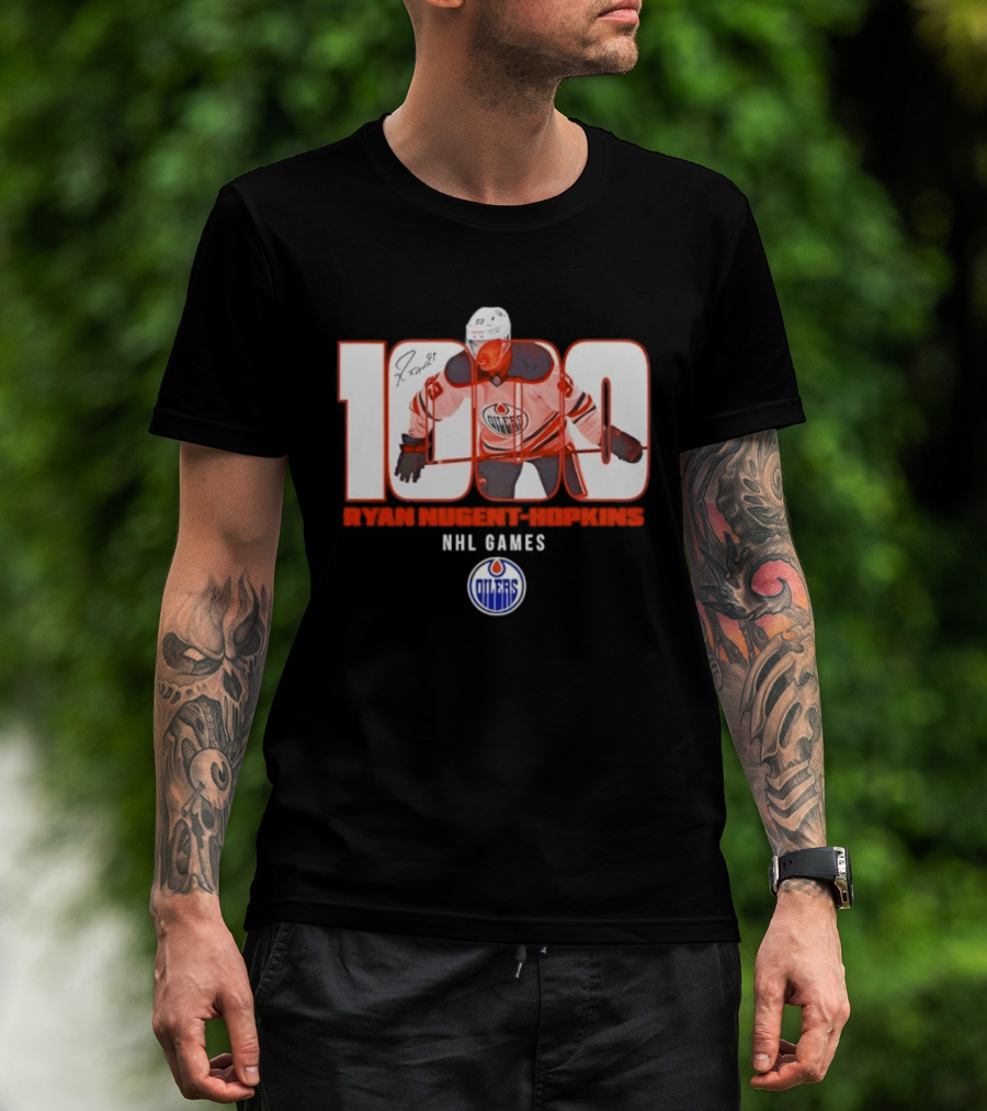 Ryan Nugent Hopkins 1000 NHL Games Edmonton Oilers T-Shirt
