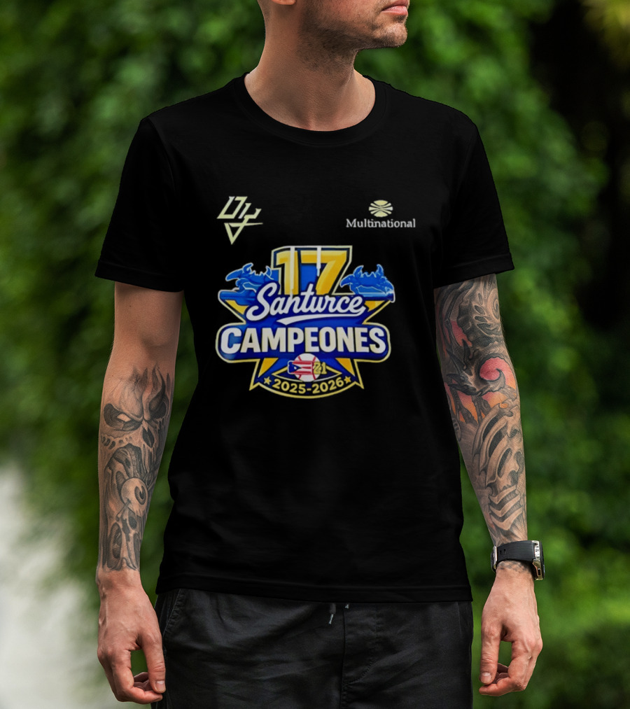 Santurce Campeones 2023 2026 LBPRC 17 Multinational T-Shirt