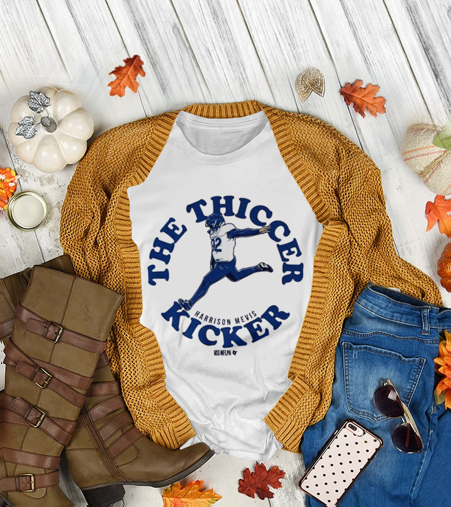 Harrison Mevis The Thiccer Kicker Football Player 92 T-Shirt