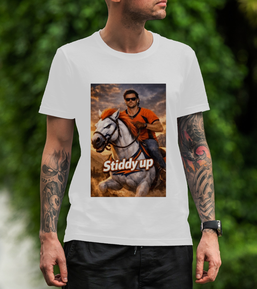 Jarrett Stidham Stiddy Up Horseback Adventure Denver Broncos Fans T-Shirt