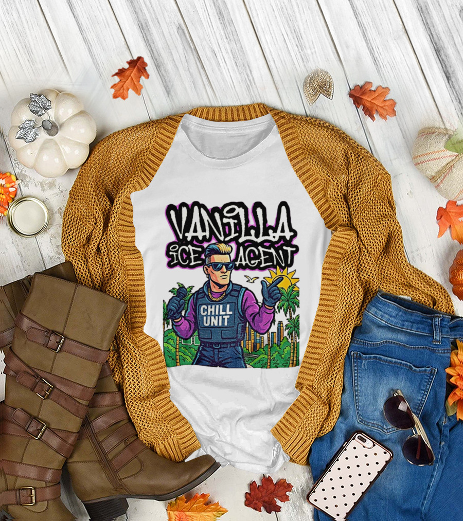 Vanilla Ice Agent Chill Unit Retro Pop Culture Meme T-Shirt