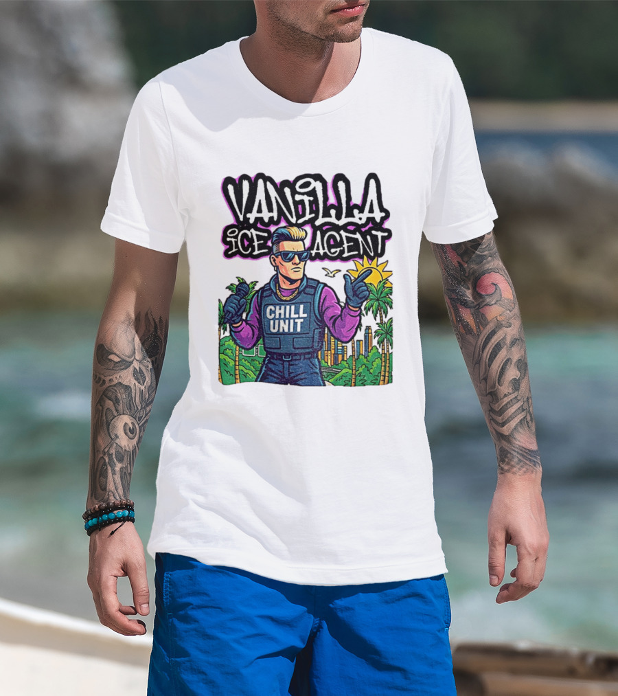 Vanilla Ice Agent Chill Unit Retro Pop Culture Meme T-Shirt