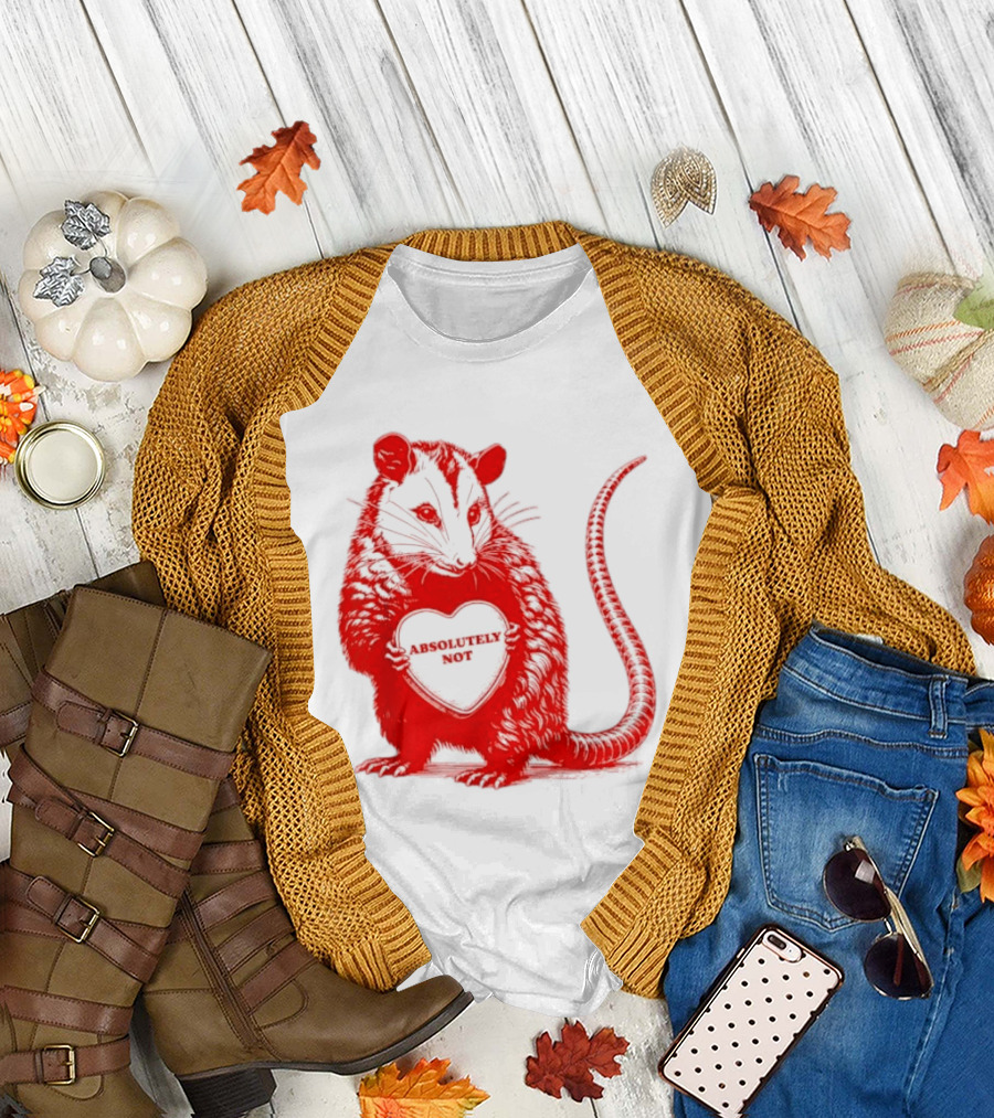 Absolutely Not Valentine Opossum Heart T-Shirt