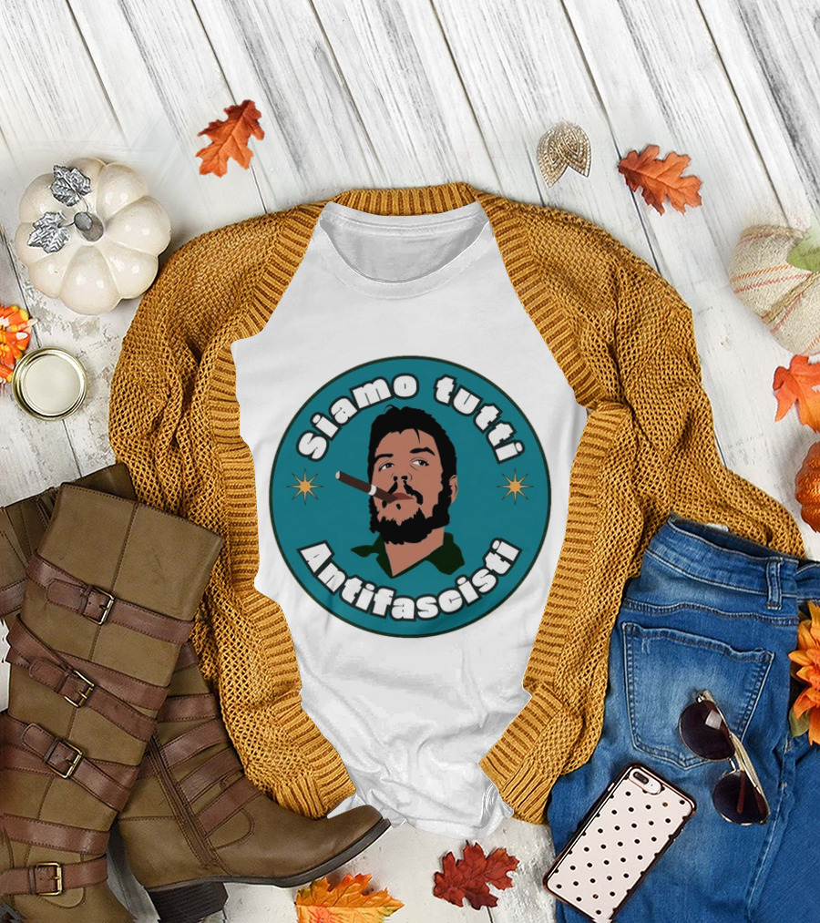Siamo Tutti Antifascisti Portrait With Cigar and Stars T-Shirt