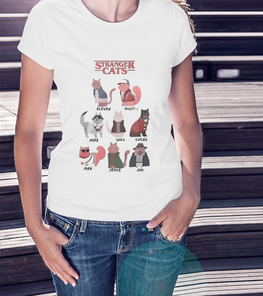 Stranger Cats Eleven Dustin Mike Will Max Hopper 2023 T-Shirt