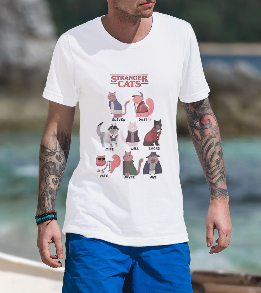 Stranger Cats Eleven Dustin Mike Will Max Hopper 2023 T-Shirt
