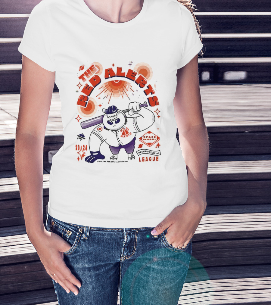 Space Cowbear League Red Alerts Team Fan T-Shirt