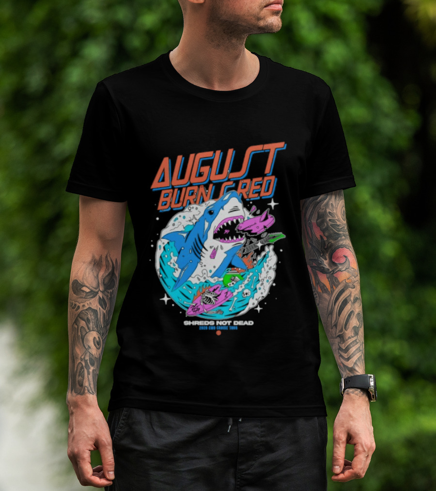 August Burns Red Shreds Not Dead Emo Cruise Tour 2026 Shark Explosion T-Shirt