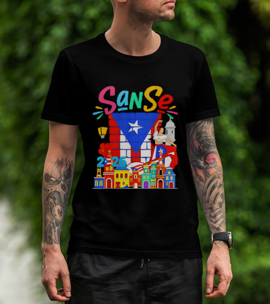 Sanse Festival 2026 Puerto Rican Culture Celebration San Sebastian Balcones De Cora T-Shirt