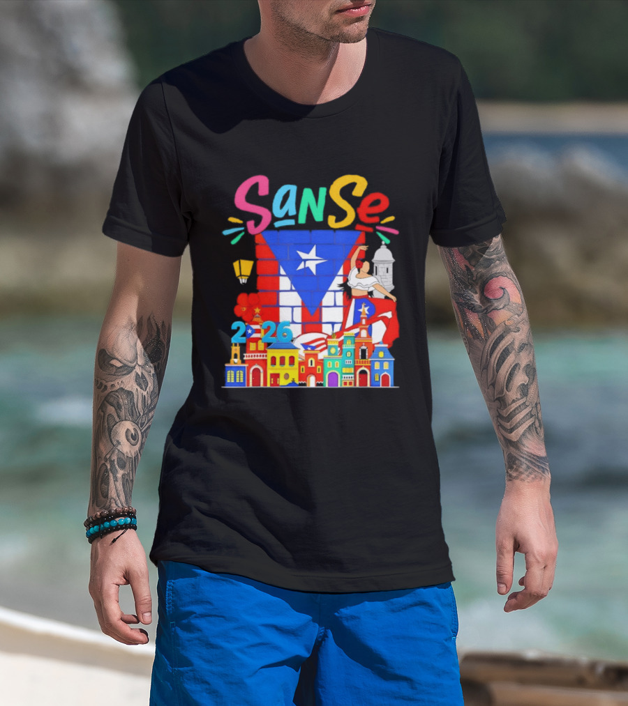 Sanse Festival 2026 Puerto Rican Culture Celebration San Sebastian Balcones De Cora T-Shirt