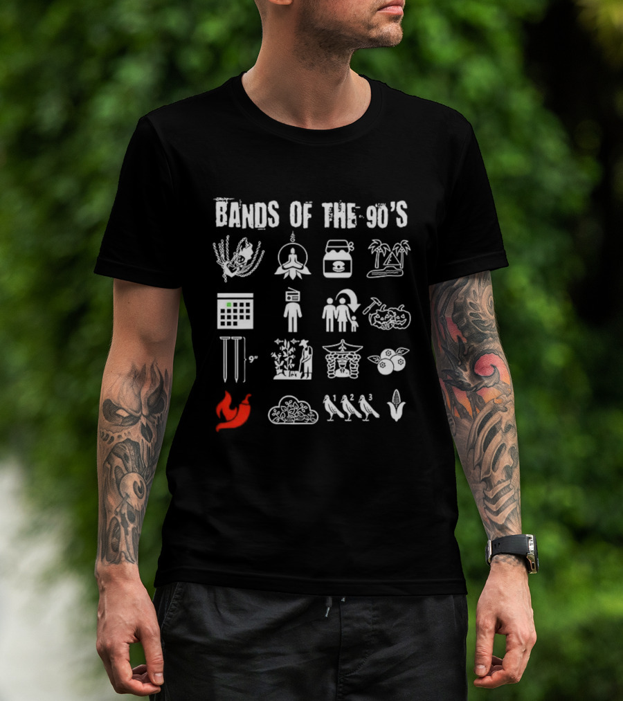 Bands Of The 90's Symbolic Icons Tribute Collection 2026 T-Shirt