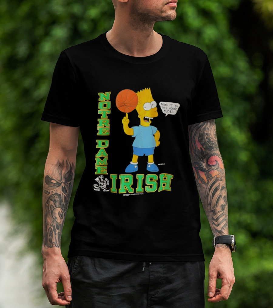 Notre Dame Irish Bart Simpson Basketball Take It To The Hoop Dudes T-Shirt