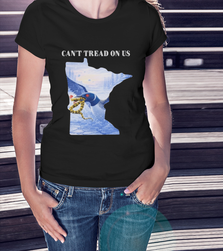 Can't Tread On Us Loon Snake Minnesota Ice Support T-Shirt