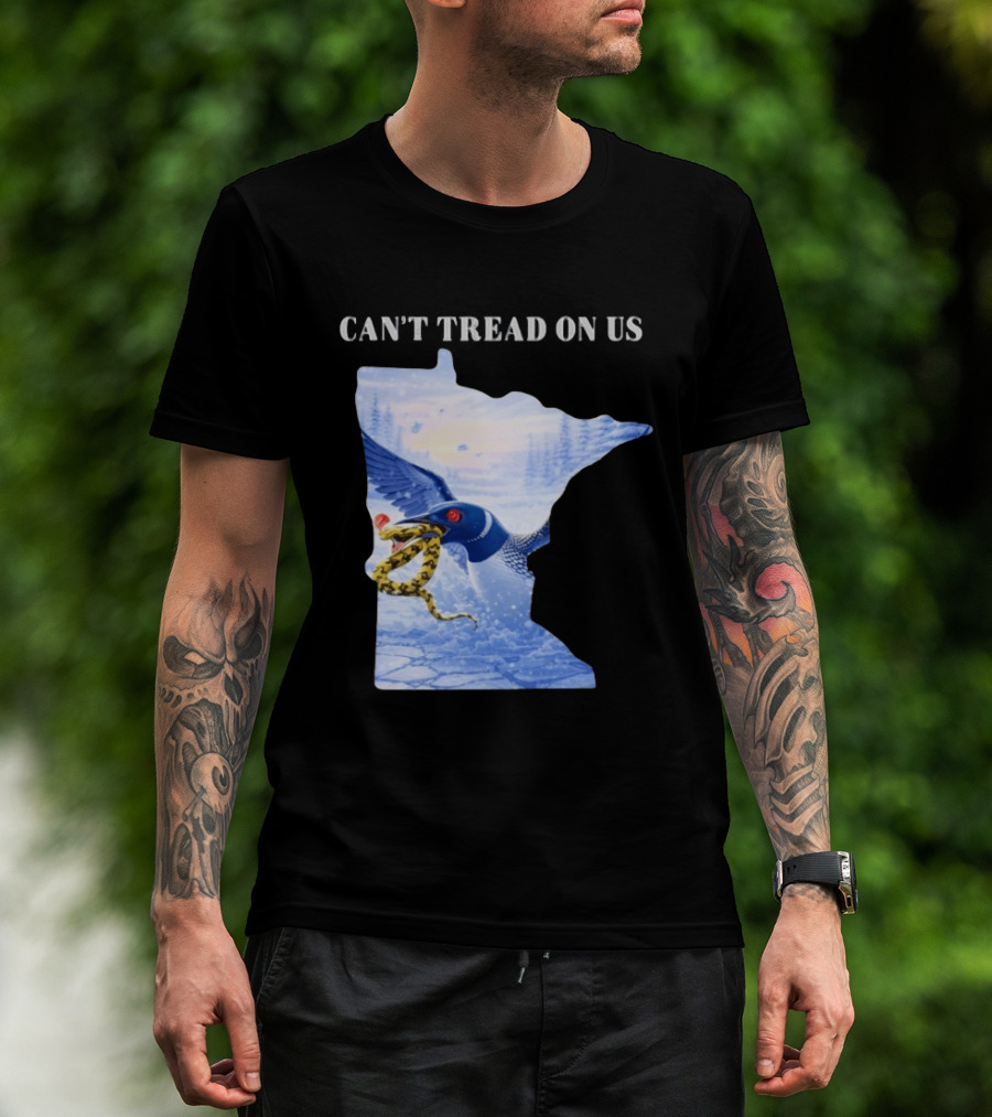 Can't Tread On Us Loon Snake Minnesota Ice Support T-Shirt