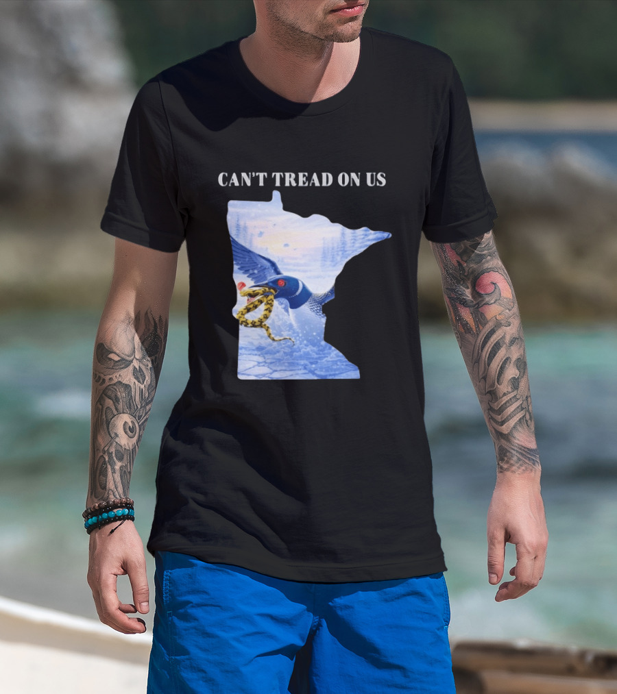 Can't Tread On Us Loon Snake Minnesota Ice Support T-Shirt
