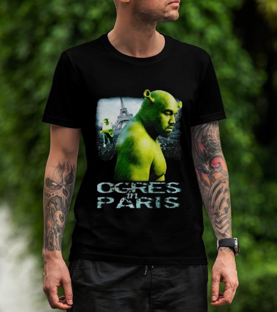 Shrek Kanye West Ogres In Paris Eiffel Tower Mashup T-Shirt
