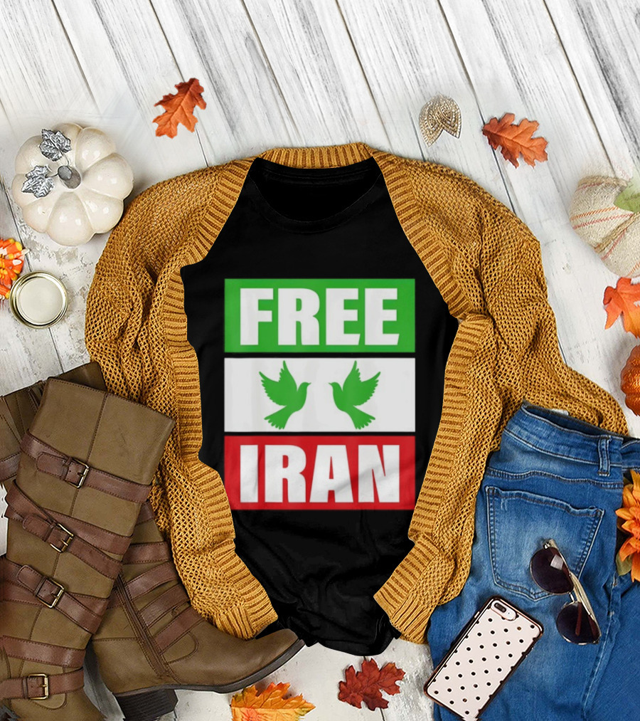 Free Iran Green White Red Peace Doves Freedom T-Shirt
