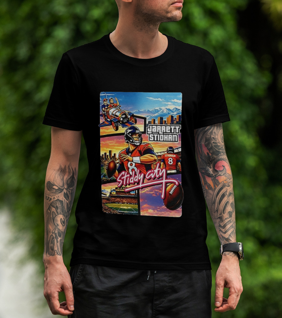 Stiddy City GTA Vice City Jarrett Stidham Football Denver Broncos T-Shirt