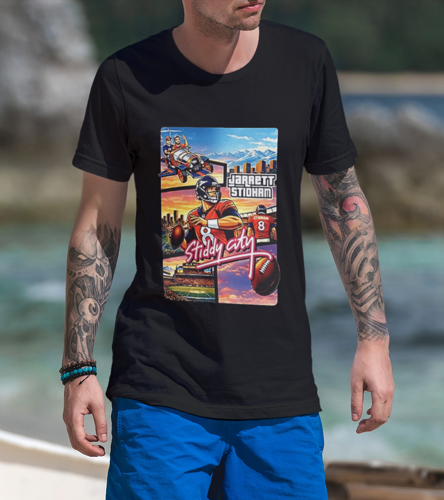 Stiddy City GTA Vice City Jarrett Stidham Football Denver Broncos T-Shirt