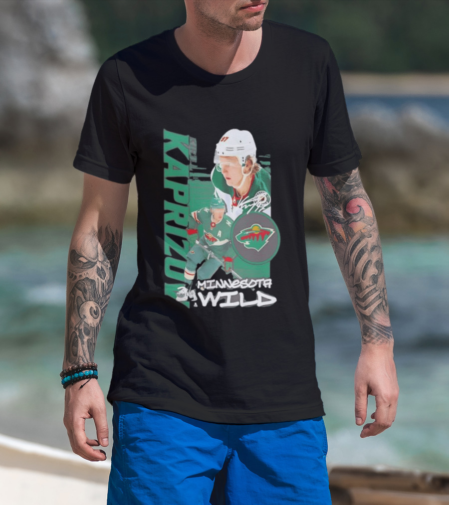 Minnesota Wild Kaprizov 97 Playmaker Hockey Star T-Shirt